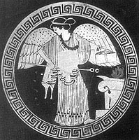 Detail from ancient Greek clay vase. London. Sotheby's. Photo. Sotheby's London F15923.