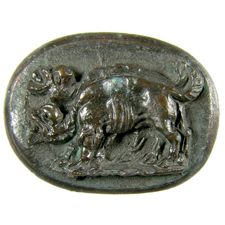 Cameo. Two pigs
